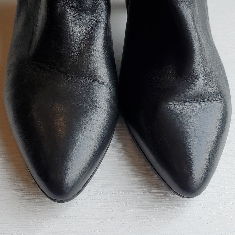 Gabor Black Leather Silver Ball Chain Ankle Booties 7.5 UK/ 10 US - Picture 4 of 13